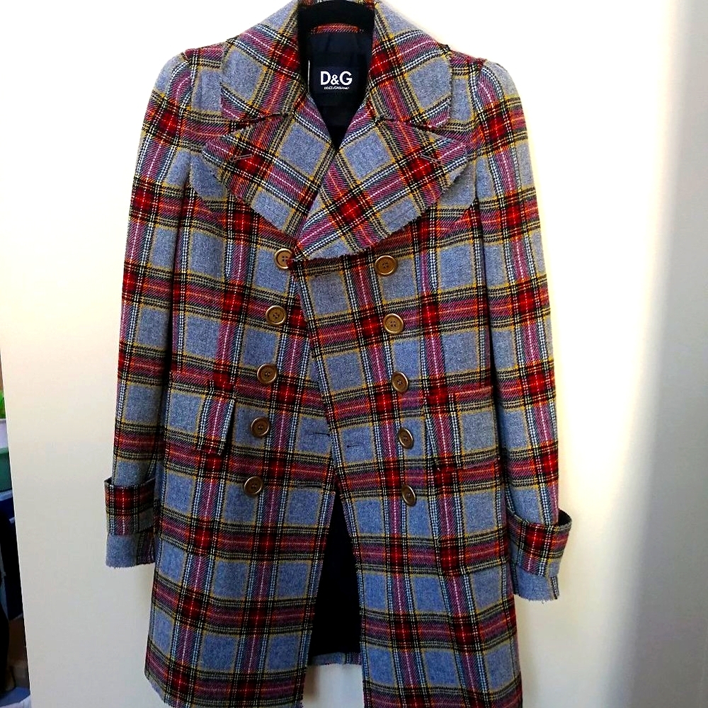 ❤️NWT❤️ Authentic D&G 100% Wool Plaid Coat